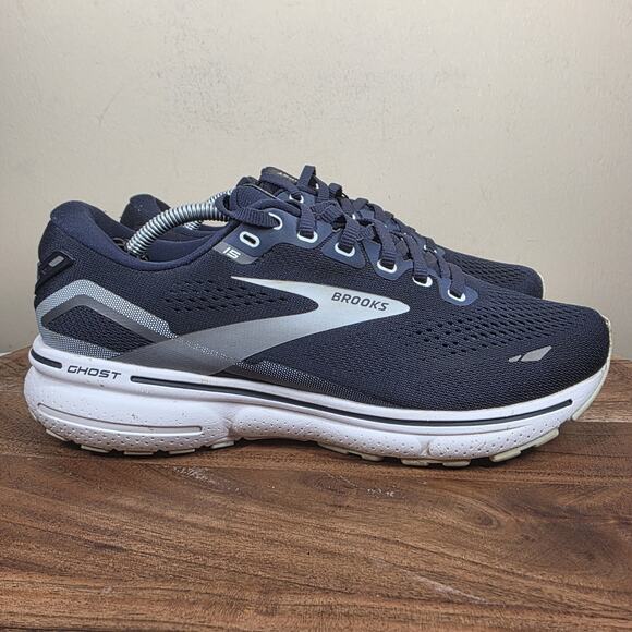 Brooks Ghost 15 Womens Navy Blue Size 9 Athletic Running Shoes 1203801B450 - Picture 1 of 12